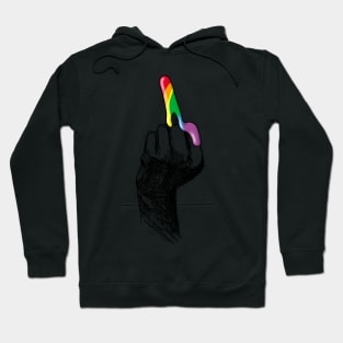 Middle finger covered in rainbow slime Hoodie